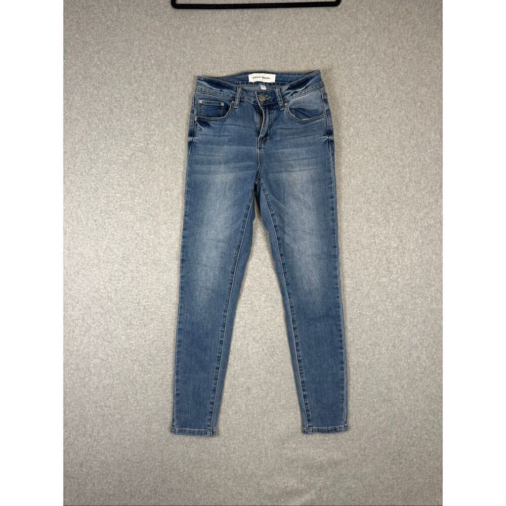 Ashley Mason Jeans 1 Juniors Size Blue Denim Skinny Stretch Light Hi Rise